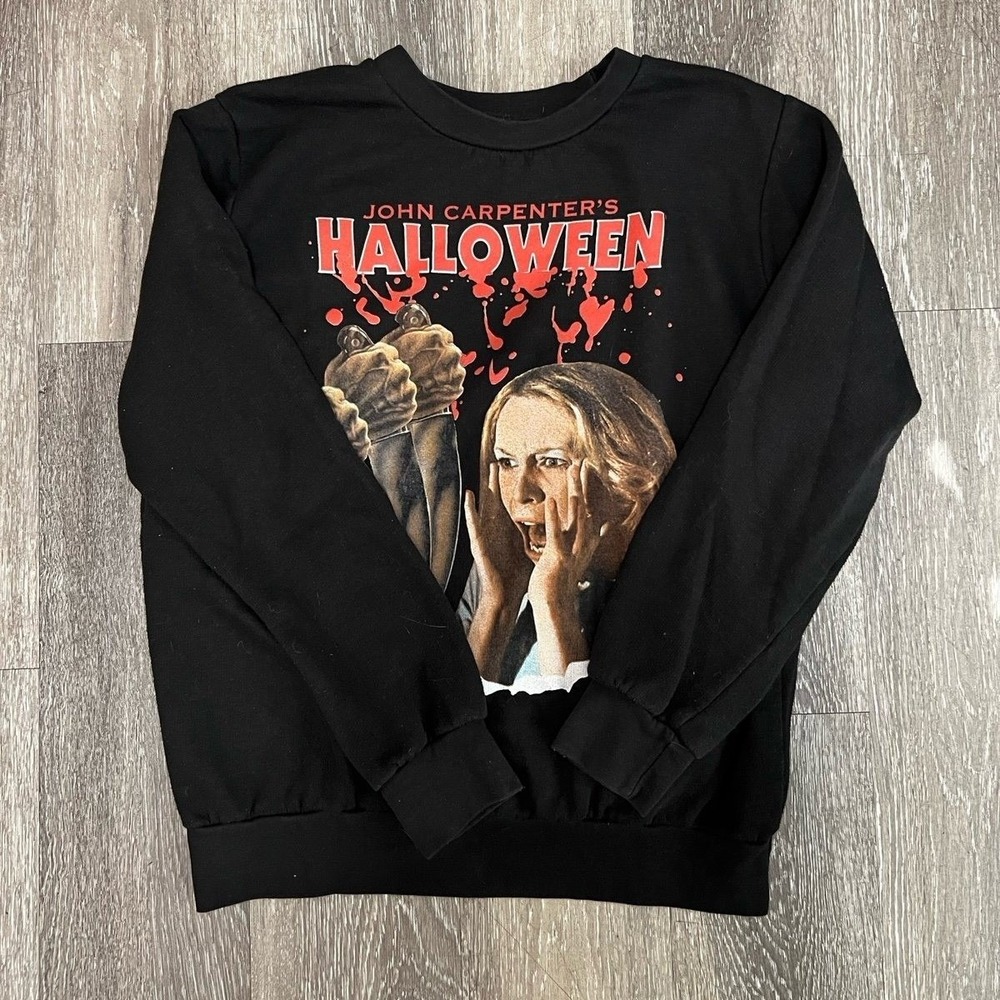 Halloween Michael Meyers Scream Queen Sweater Size Medium Black Laurie Strode